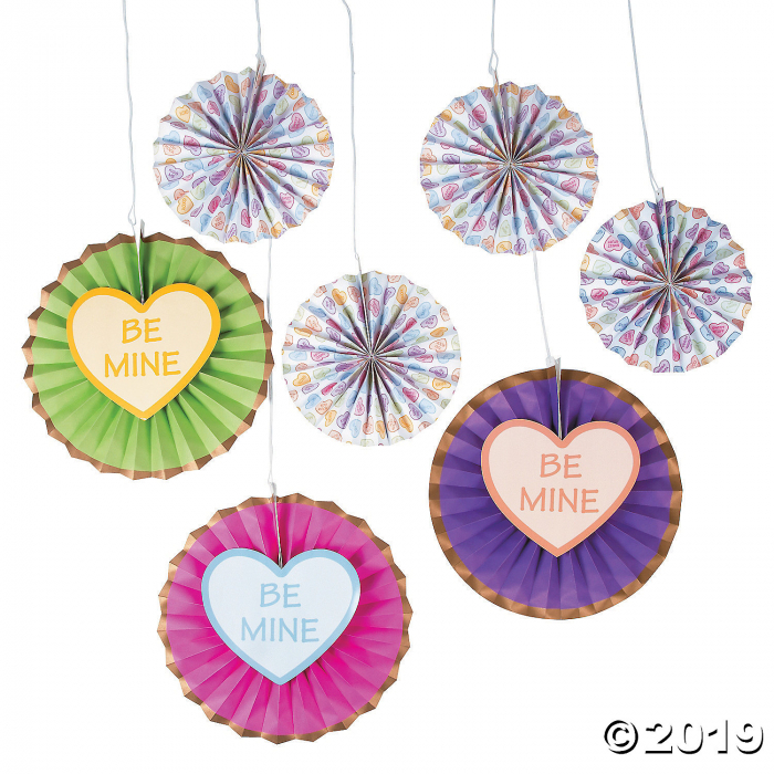 Conversation Heart Hanging Fans (1 Set(s))