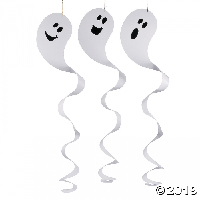 Giant Ghost Hanging Swirl Halloween Decorations (Per Dozen)