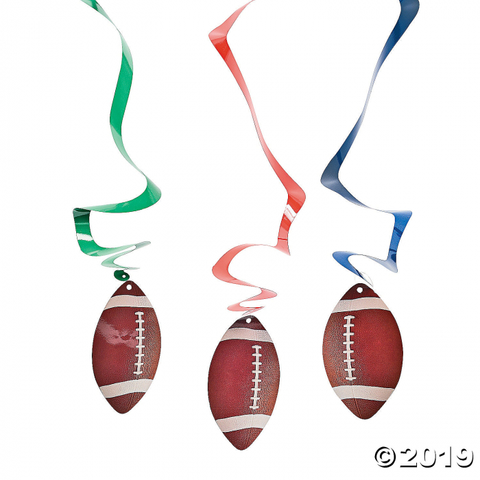 Football Hanging Swirl Decorations (Per Dozen) Football Hanging Swirl Decorations (Per Dozen)