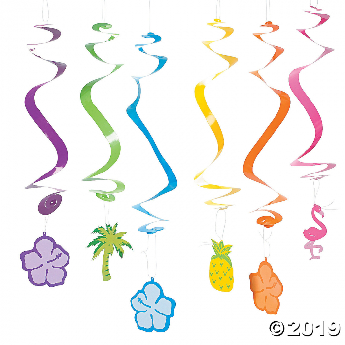 Tropical Spiral Hanging Cutouts (Per Dozen)