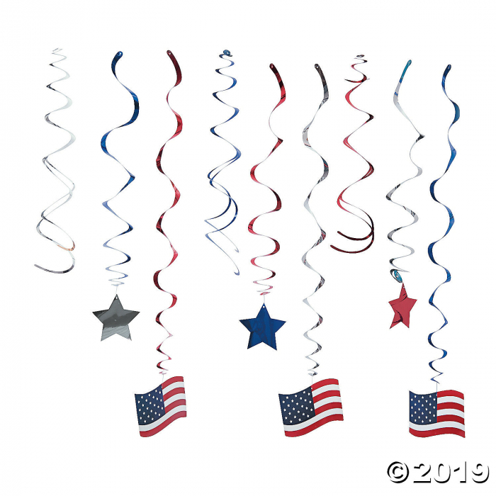 Patriotic Hanging Swirls Mega Pack (30 Piece(s))