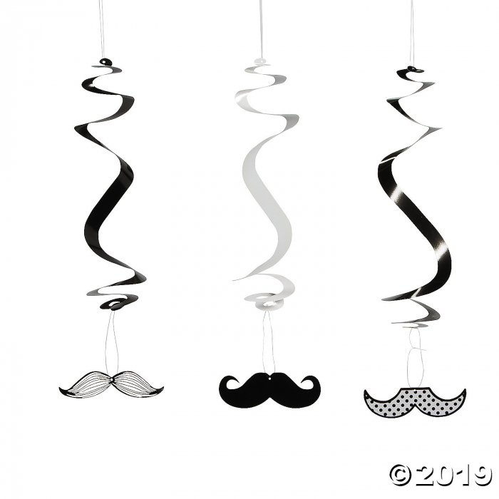 Mustache Hanging Swirls (Per Dozen)