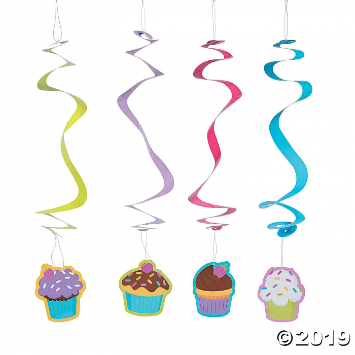 Cupcake Party Hanging Swirls (Per Dozen)