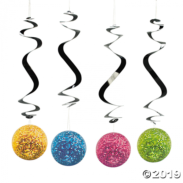 Disco Party Hanging Swirls (Per Dozen)