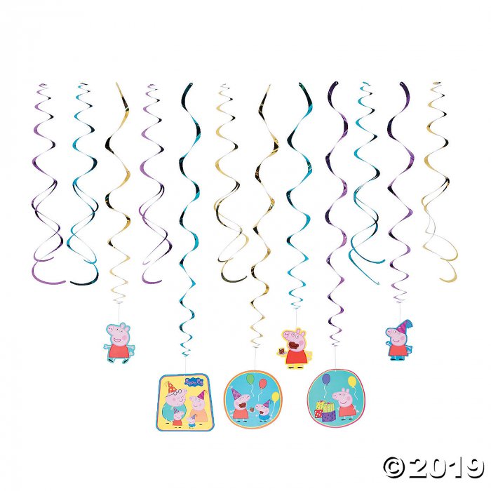 Peppa Pig Hanging Swirl Decorations (Per Dozen)