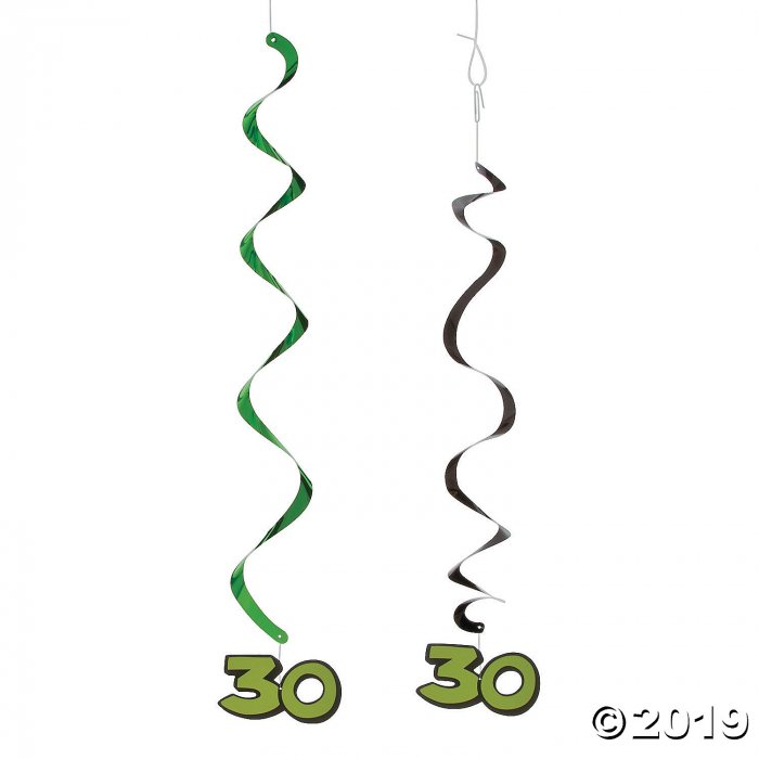 30th Birthday Hanging Swirl Decorations (5 Piece(s))