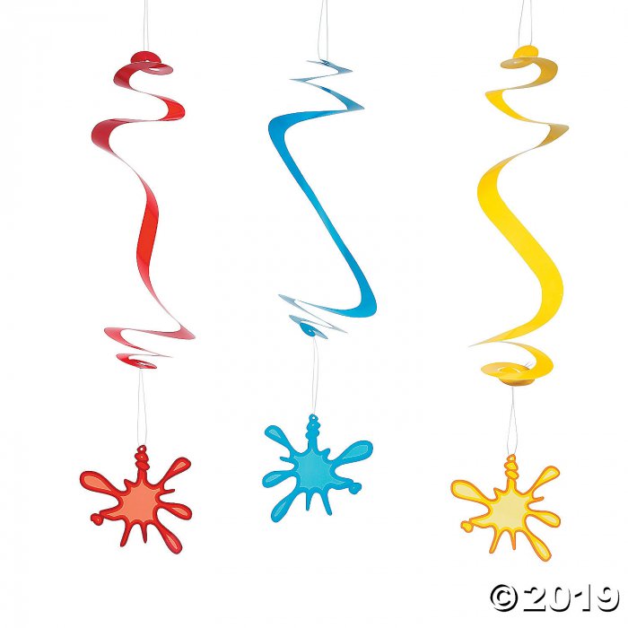 Little Artist Paint Splat Hanging Swirls (Per Dozen)