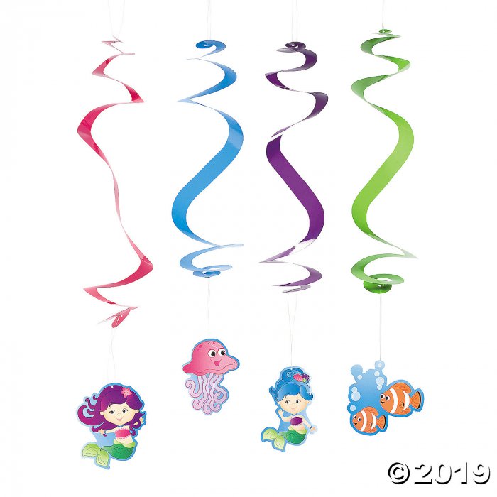 Mermaid Party Hanging Swirls (Per Dozen)