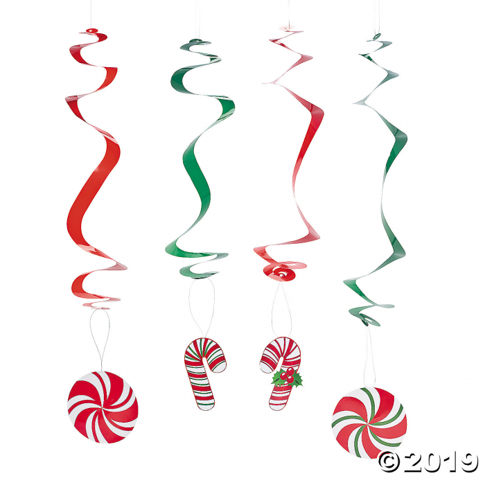 Candy Cane Hanging Swirls (Per Dozen)