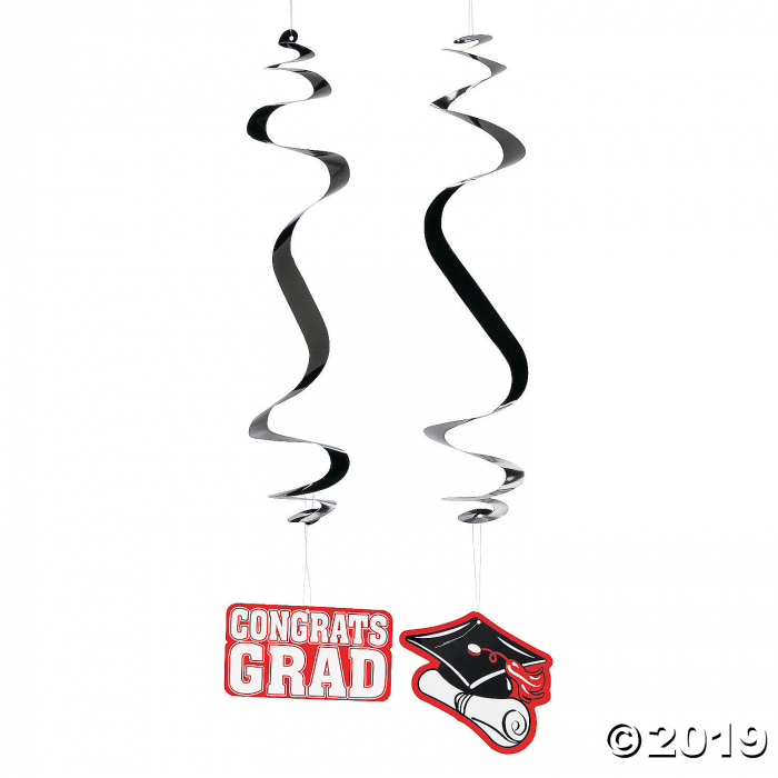 Red Graduation Hanging Swirls Mega Pack (30 Piece(s))