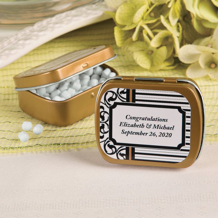 Personalized Vintage Elegance Mint Candy Tins (24 Piece(s))