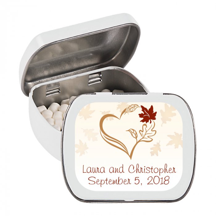 Personalized Fall Wedding Tins with Mints (24 Piece(s))