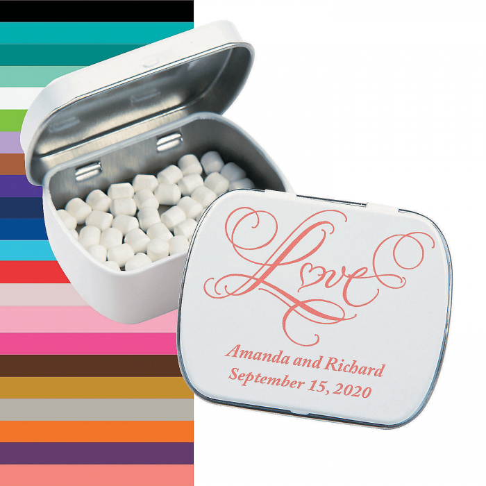 Personalized Love Wedding Tins with Mints (24 Piece(s)) | GlowUniverse.com