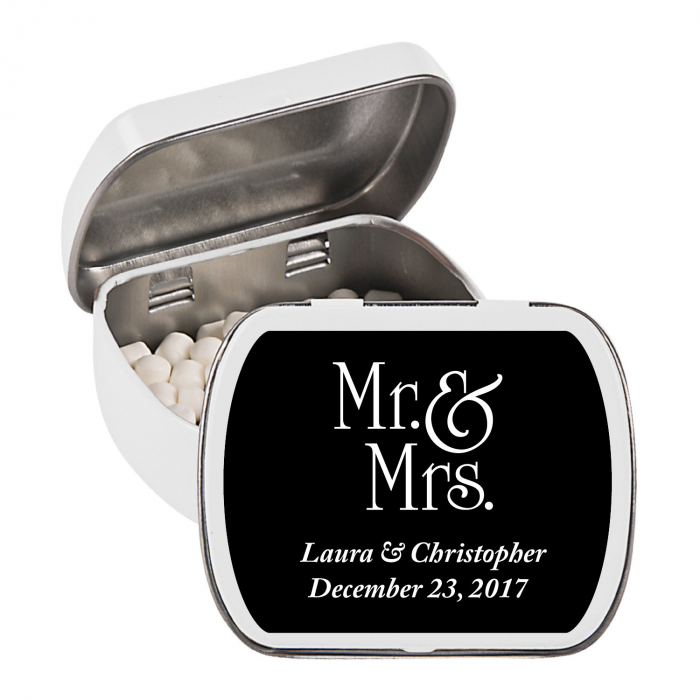 Personalized Mr. & Mrs. Wedding Mint Tins (24 Piece(s))