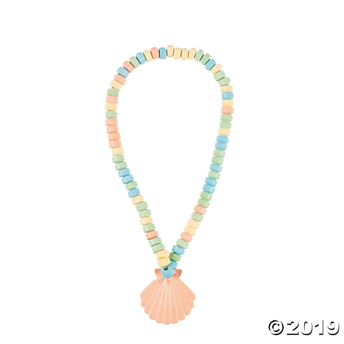 Sea Shell Hard Candy Necklaces (Per Dozen)