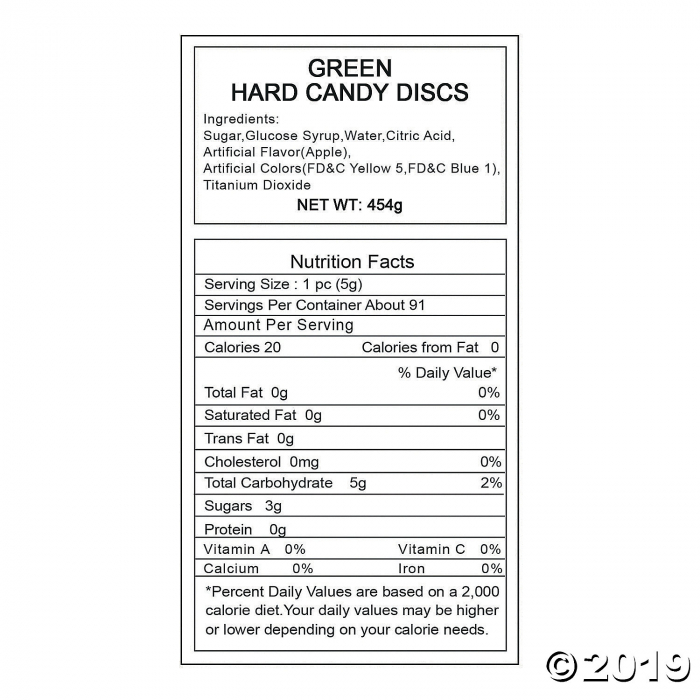 Green Hard Candy Discs (86 Piece(s))