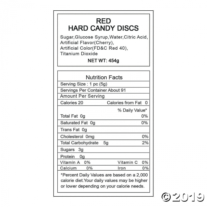 Red Hard Candy Discs (86 Piece(s))