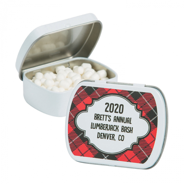 Personalized Buffalo Plaid Mint Tins (24 Piece(s))