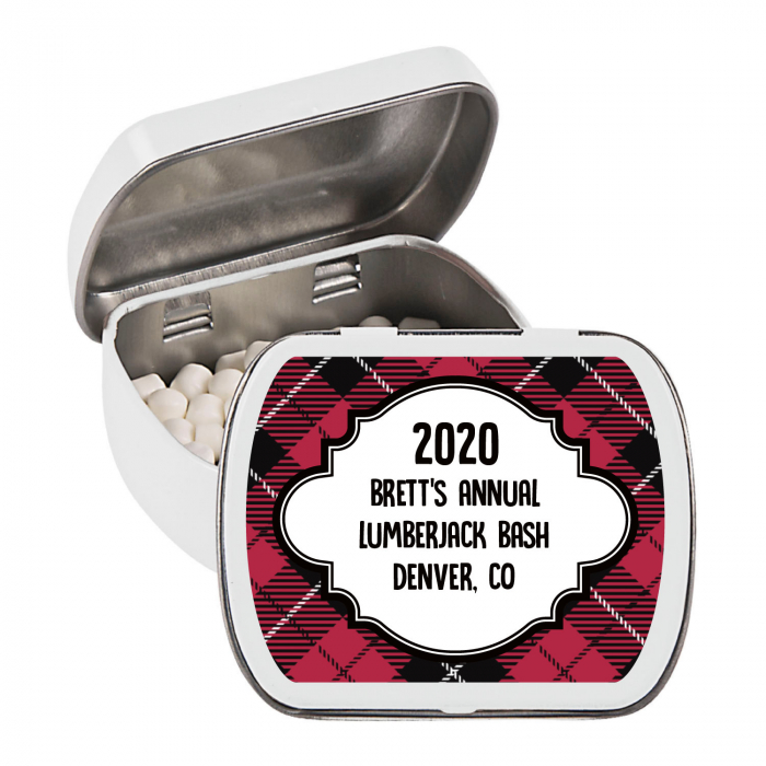 Personalized Buffalo Plaid Mint Tins (24 Piece(s))