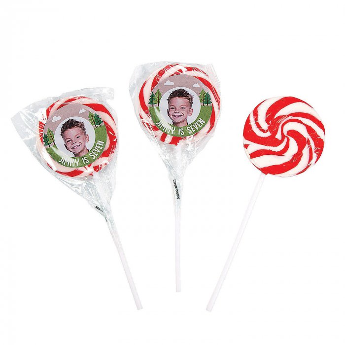 Custom Photo Woodland Party Swirl Lollipops (24 Piece(s))