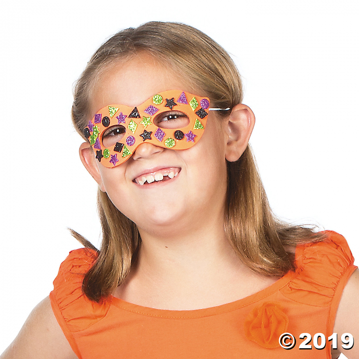 Glitter Halloween Mask Craft Kit (Makes 12)