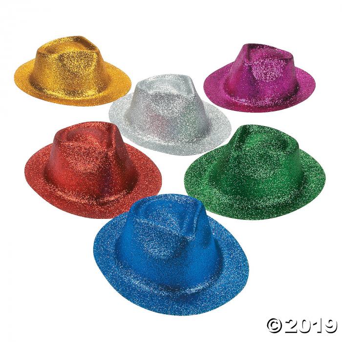 Adult Glitter Fedora Assortment (Per Dozen)