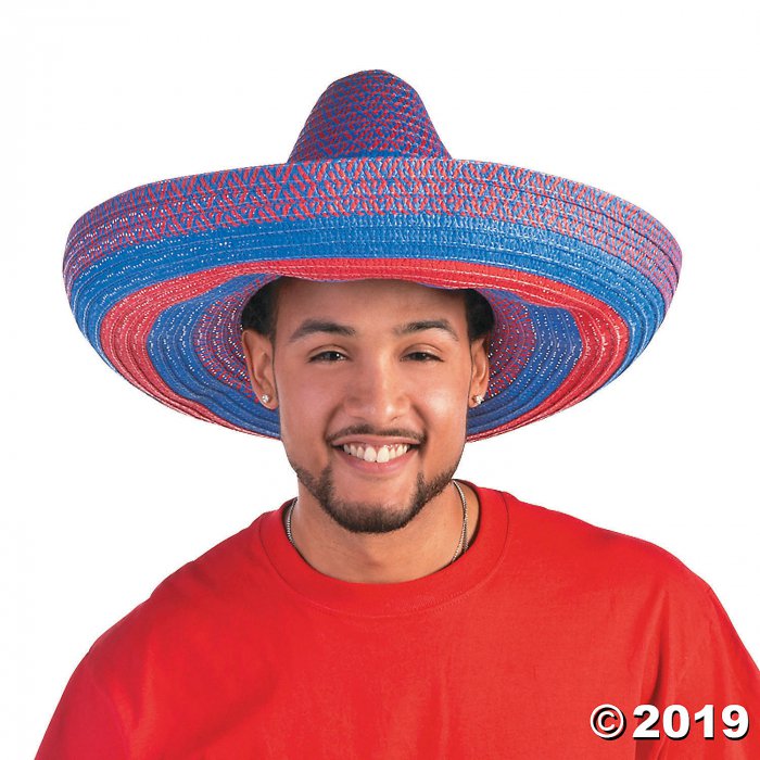 Adult's Bright Stripe Sombreros (Per Dozen)