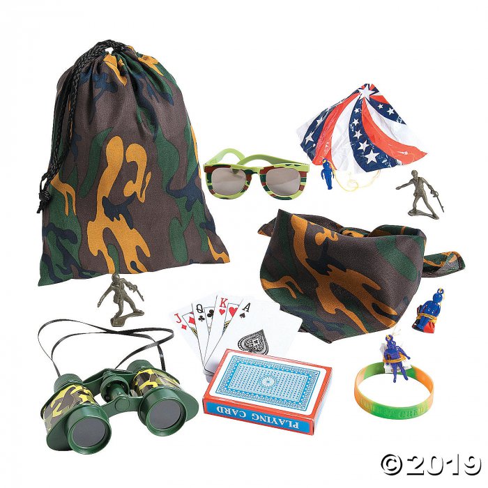 Camouflage Army Pre-Filled Drawstring Goody Bags (8 Piece(s))