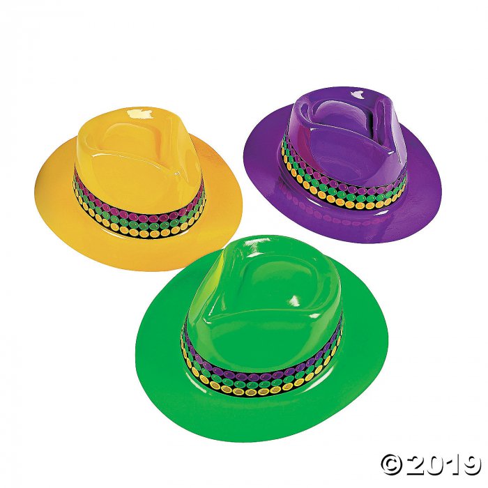 Mardi Gras Fedora Hats Assortment (Per Dozen)
