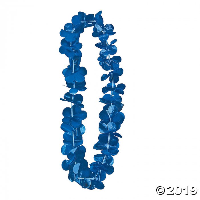 Blue Flower Plastic Leis - 12 Pc. (Per Dozen)