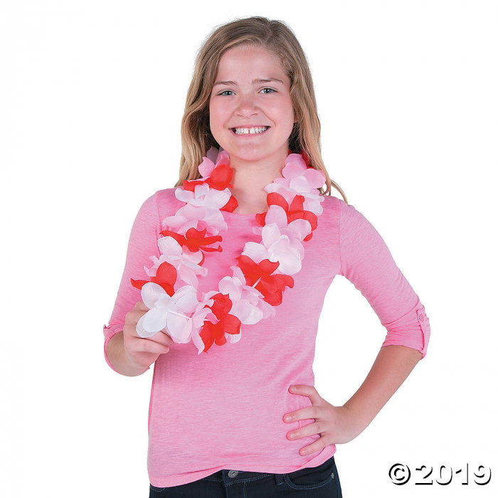 Valentine's Day Mahalo Polyester Leis - 12 Pc (Per Dozen)