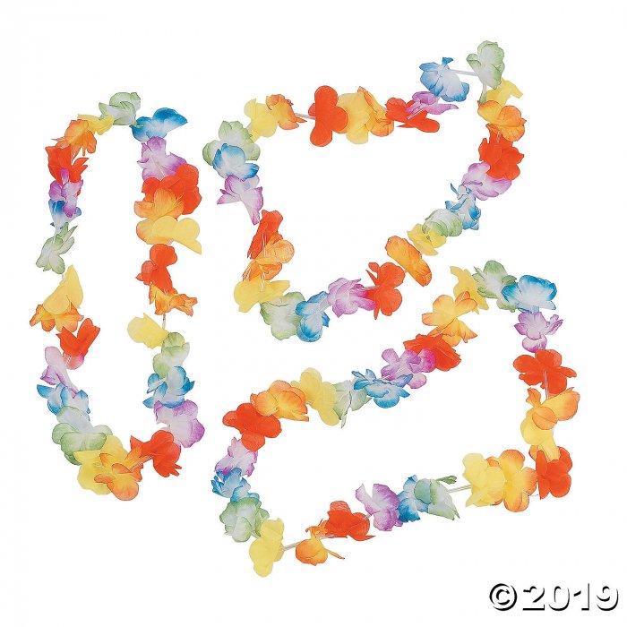 Bright Polyester Flower Leis - 12 Pc. (Per Dozen)