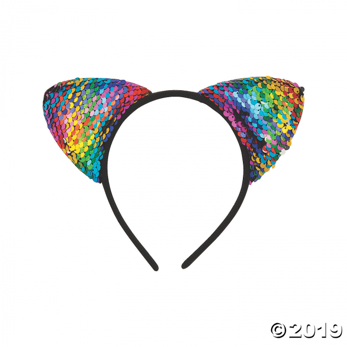 Cat Ear Reversible Sequin Headbands (Per Dozen)