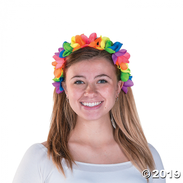 Rainbow Flower Headbands (Per Dozen)