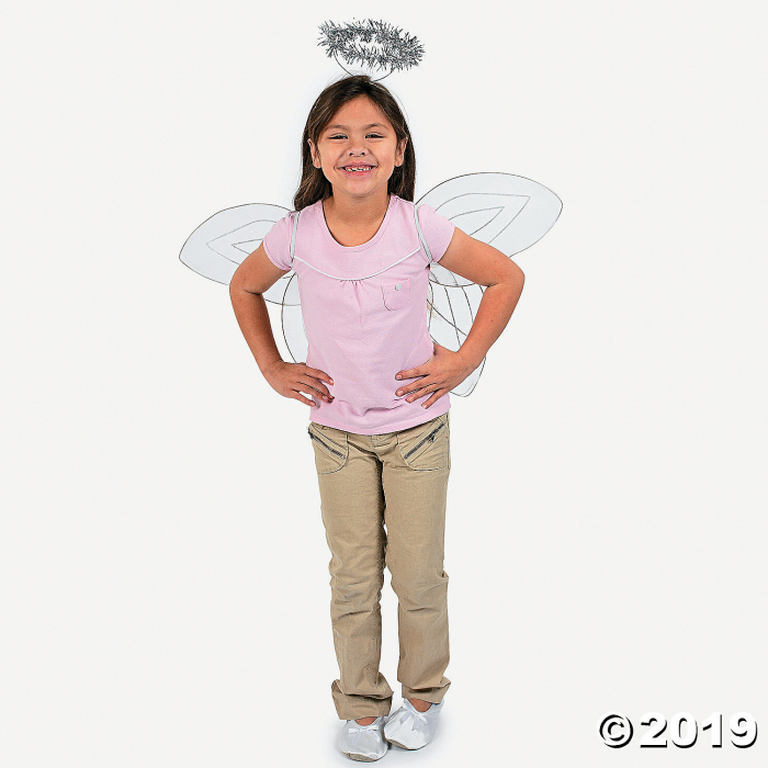 Kid's White Angel Wings & Halo Headband