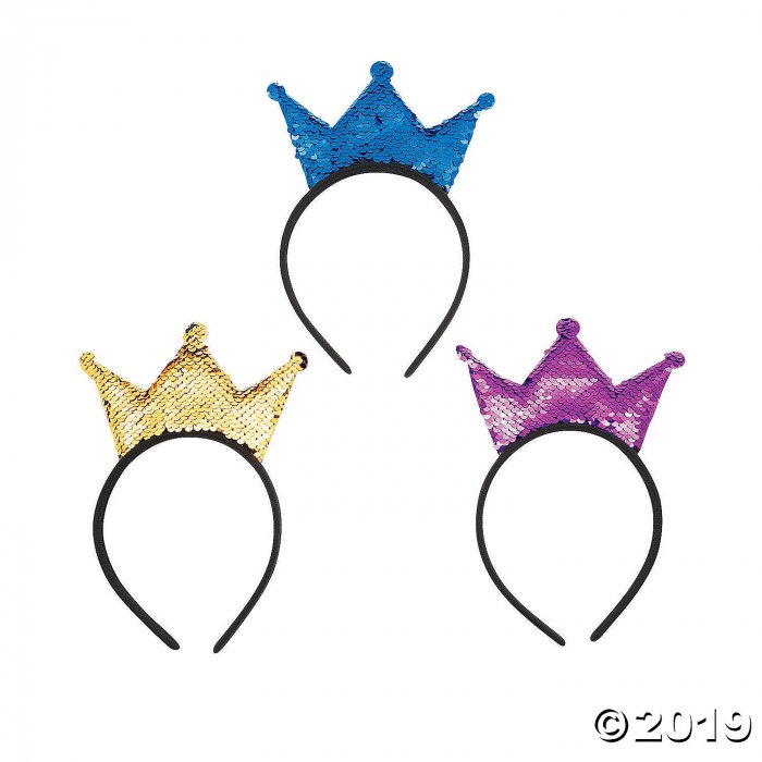 Reversible Sequin Tiara Headbands (Per Dozen)