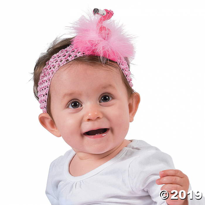 Flamingo Headband with Marabou Bow (1 Piece(s))