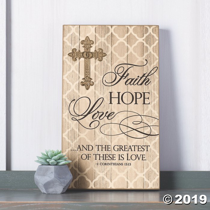 Faith, Hope, Love Wall Plaque (1 Piece(s))