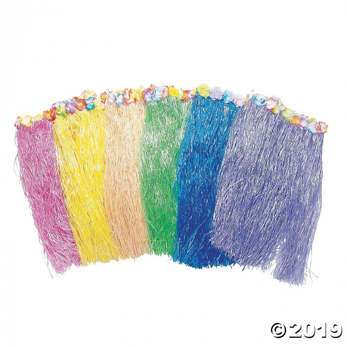 Adult's Flowered Hula Skirts (Per Dozen)