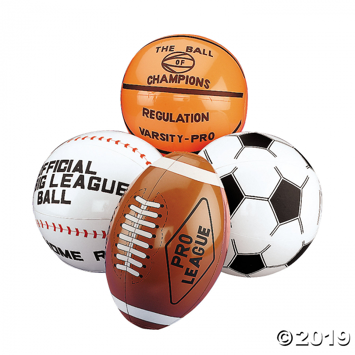 Inflatable Sport Ball Assortment (Per Dozen)