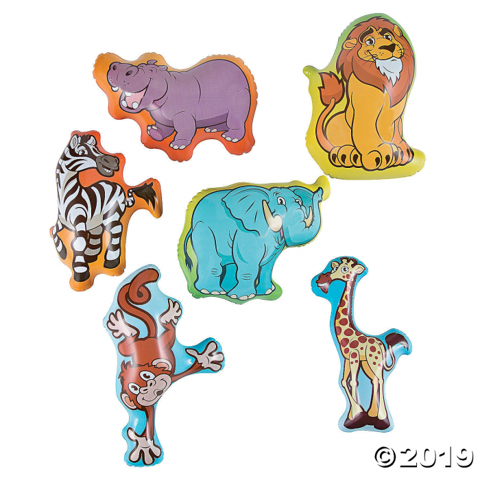 Inflatable Zoo Animal Character Assortment (Per Dozen)