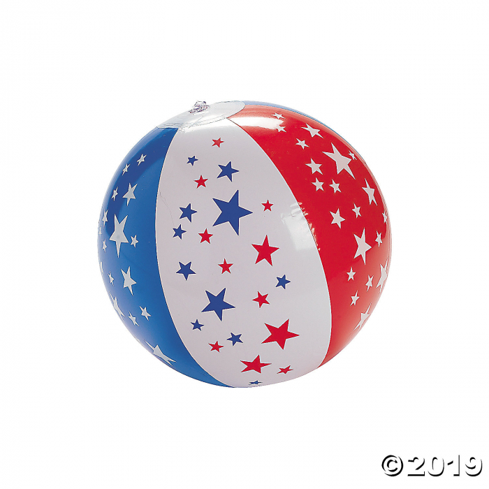 Inflatable 9" Patriotic Star Medium Beach Balls (Per Dozen)