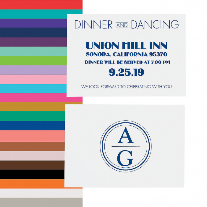 Personalized Modern Monogram Wedding Reception Cards (25 Piece(s))