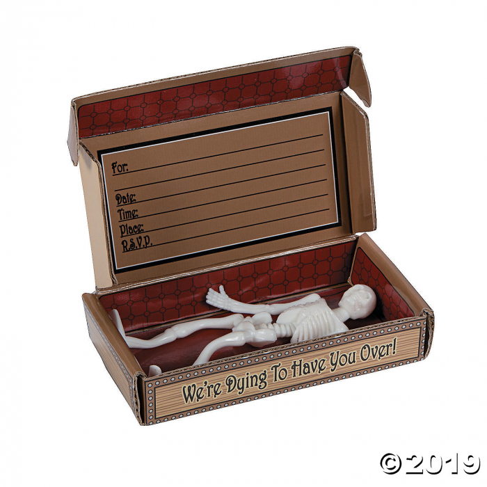 Skeleton Invitations in A Coffin Box (Per Dozen)