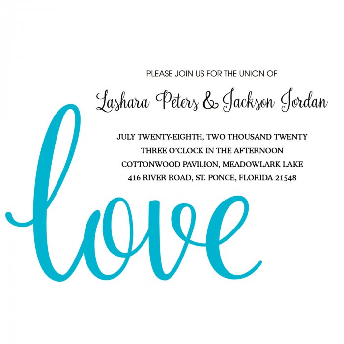 Personalized Love Script Wedding Invitations (25 Piece(s))