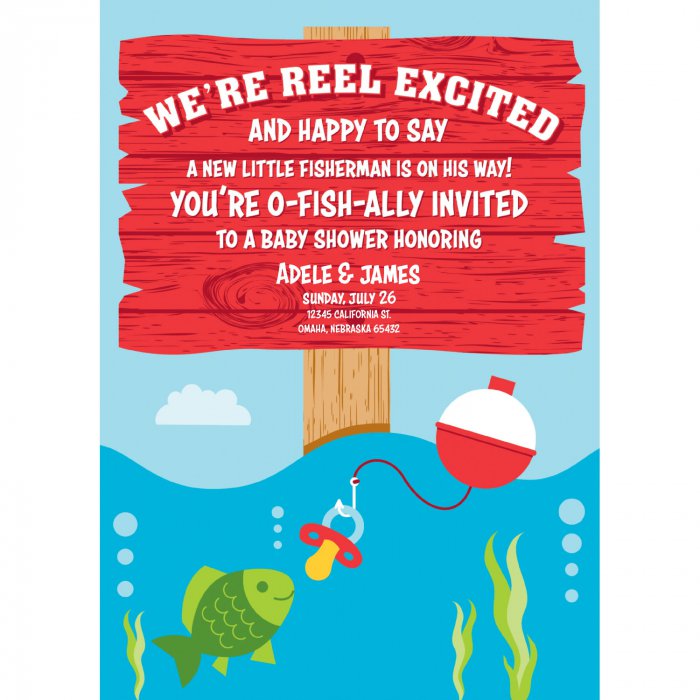 Personalized Little Fisherman Baby Shower Invitations (10 Piece(s))
