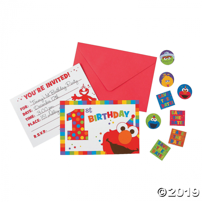 Sesame Street® Elmo Turns One Invites (8 Piece(s)) Sesame Street® Elmo Turns One Invites (8 Piece(s))