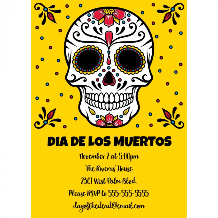 Personalized Day of the Dead Party Invitations (25 Piece(s))