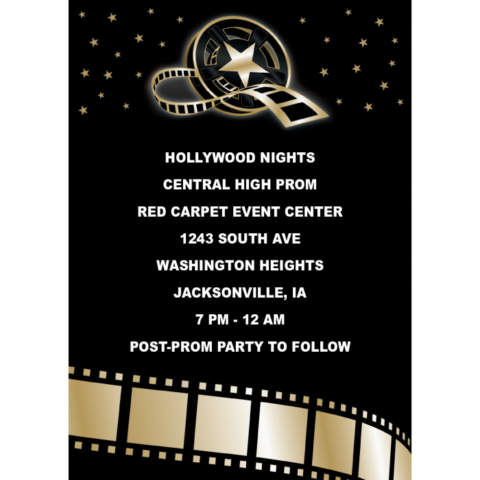 Personalized Hollywood Event Invitations (25 Piece(s))