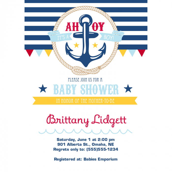 Personalized Nautical Baby Shower Invitations (10 Piece(s))